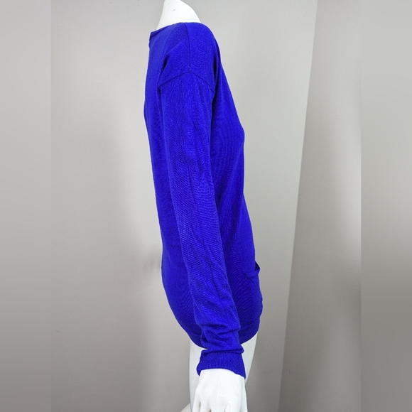 Theory Royal Blue Merino Wool Cardigan Sweater Size S Soft Lightweight Long - Picture 8 of 9